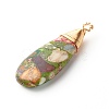 Natural Regalite/Imperial Jasper/Sea Sediment Jasper Pendants PALLOY-JF00874-3