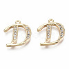 Brass Micro Pave Clear Cubic Zirconia Pendants X-KK-S360-053D-NF-2