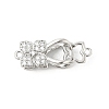 Brass Micro Pave Clear Cubic Zirconia Interlocking Clasps KK-U059-16P-1