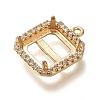 Rack Plating Brass Micro Pave Clear Cubic Zirconia Square Pendant Cabochon Settings For Fancy Stones LS-KK-NH0001-17KCG-2