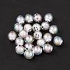 UV Plating Rainbow Iridescent Acrylic Enamel Beads OACR-I003-17A-3