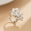 Alloy & Iron & Plastic Pearl Round Beaded Finger Rings for Women FS-WGD80DA-06-1