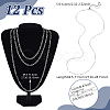 12Pcs 4MM 304 Stainless Steel Paperclip Chain Necklaces NJEW-NB0001-38C-2
