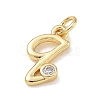 Brass Micro Pave Clear Cubic Zirconia Charms KK-D289-66G-Q-2