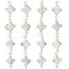16Pcs 2 Colors Cross Natural Pearl Connector Charms PALLOY-HS00044-1