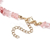Synthetic Cherry Quartz Glass Chip Beaded Necklace NJEW-JN04616-01-5