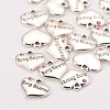 Wedding Theme Antique Silver Tone Tibetan Style Heart with Ring Bearer Rhinestone Charms TIBEP-N005-15A-2