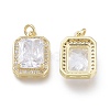Brass Micro Pave Cubic Zirconia Charms ZIRC-F114-08-G-2