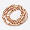 Electroplate Opaque Solid Color Glass Beads Strands EGLA-A034-P4mm-J13-2