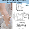 2Pcs 925 Sterling Silver Micro Pave Clear Cubic Zirconia Fold Over Clasps STER-BBC0008-47-2
