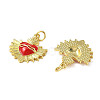 Brass Enamel Pendants KK-R229-06G-03-2