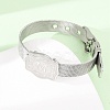 304 Stainless Steel Watch Band Chain Bracelets for Women Men BJEW-P386-09P-M-3
