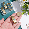 4Pcs 2 Style Brass with Synthetic Turquoise Loop Keepers KK-WR0001-08-3