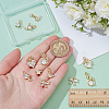 12Pcs 6 Styles Brass Micro Pave Cubic Zirconia Pendants ZIRC-WR0001-08-3