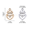 10Pcs 2 Colors Alloy Rhinestone Pendants ALRI-YW0001-28-3