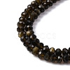 Natural Golden Sheen Obsidian Beads Strands G-G139-B24-01-4
