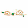 Brass Micro Pave Cubic Zirconia Pendants KK-S364-274C-2