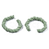 Polymer Clay Twist Rope Open Ring CLAY-N010-031-04-3