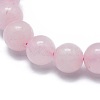 Natural Rose Quartz Bead Stretch Bracelets BJEW-K212-A-045-2