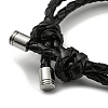 Adjustable Leather Cords Braided Double Layer Multi-strand Bracelets BJEW-F468-01-4