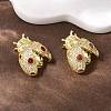 Brass Micro Pave Cubic Zirconia Stud Earrings EJEW-F400-03B-G-5