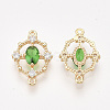 Brass Cubic Zirconia Links KK-T038-550B-NF-1
