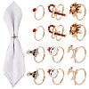 18Pcs 6 6 Style Santa Claus & Christmas Tree & Flower & Deer & Candy Cane Enamel Adjustable Rings Set RJEW-NB0001-03-1