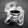 10Pcs Transparent Plastic Ring Boxes OBOX-LP0001-03-3