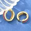 Brass Micro Pave Cubic Zirconia Hoop Earrings KK-CBA8324-06G-02-2