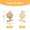 50Pcs UV Plating Alloy Rhinestone Pendants FIND-FH0008-93-2