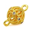 Brass Micro Pave Clear Cubic Zirconia Connector Charms KK-A230-06E-G-2