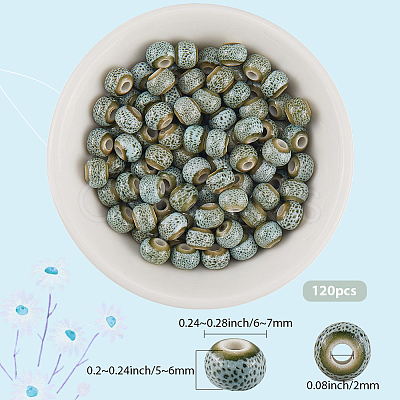 120Pcs Handmade Porcelain Beads PORC-LT0001-13D-1