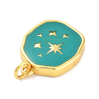Real 18K Gold Plated Rack Plating Brass Enamel Pendants KK-M293-29G-03-1