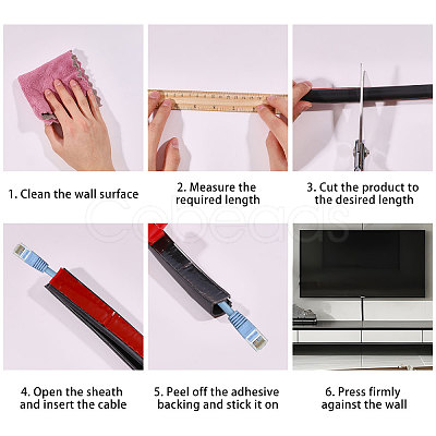 Self Adhesive Semicircular Hard PVC Cable Cover AJEW-WH0886-24B-1