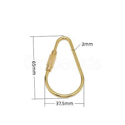 Brass Screw Carabiner Lock Charms KK-ZX025-65C-1