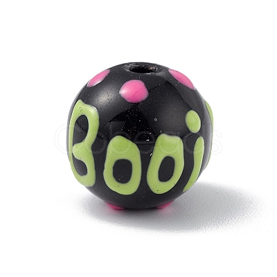 Opaque Painted Glass Beads GLAA-B001-01C-1