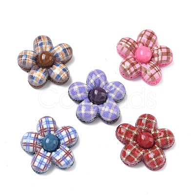Tartan Pattern Opaque Resin Cabochons X-CRES-A061-01B-1