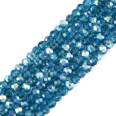 AB Color Plated Transparent Glass Rondelle Beads Strands EGLA-T029-2mm-10O-1