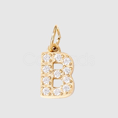 Stainless Steel Cubic Zirconia Pendants with Jump Rings FIND-PW0024-08B-1
