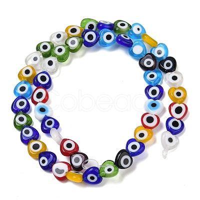 Handmade Evil Eye Lampwork Beads Strands LAMP-G166-05A-02-1