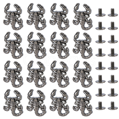 16Bags Scorpion Alloy with Iron Decorative Rivets BUTT-FH0001-035A-1