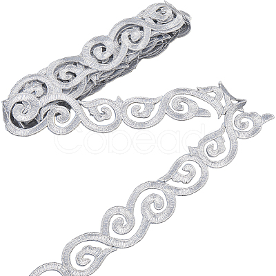 Iron on/Sew on Polyester Embroidery Auspicious Clouds Lace Ribbon OCOR-WH20020-06C-1