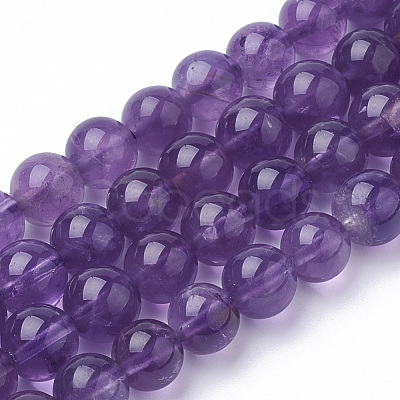 Natural Amethyst Beads Strands G-Q961-17-8mm-1