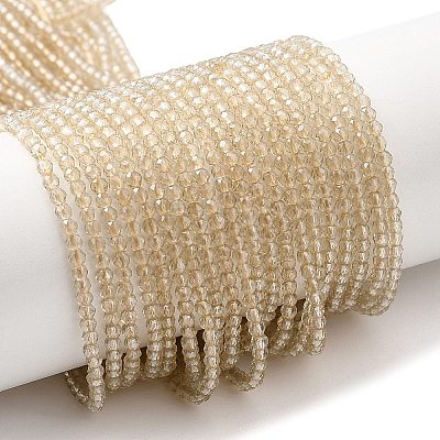 Transparent Electroplate Glass Beads Strands GLAA-H021-01A-PL02-1