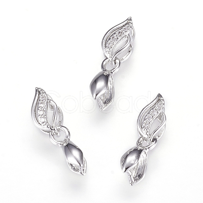 Long-Lasting Plated Brass Micro Pave Cubic Zirconia Ice Pick Pinch Bails X-ZIRC-F063-03P-1
