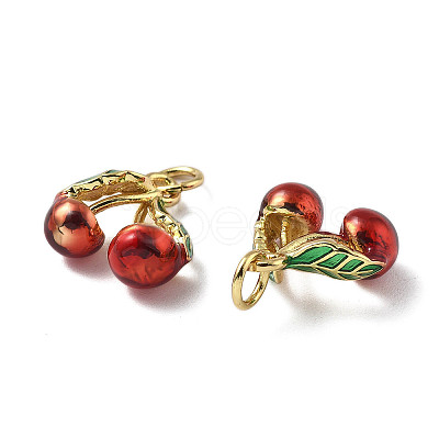 Brass Enamel Pendants KK-R229-07G-05-1