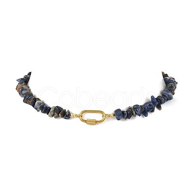 Natural & Synthetic Mixed Gemstone Chip Beaded Necklaces NJEW-JN06275-1