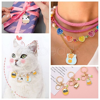 20Pcs 5 Styles Alloy Enamel Pendants ENAM-CJ0005-02-1