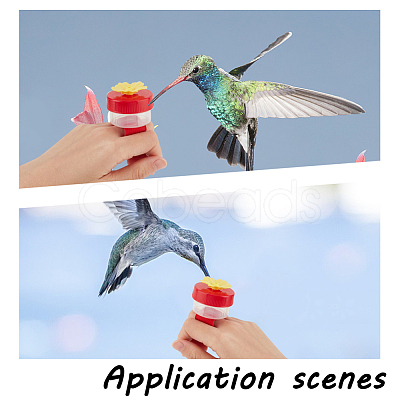 CRASPIRE 8Pcs 2 Color Plastic & Nylon Hummingbird Ring Feeder AJEW-CP0002-57-1