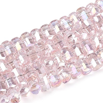 Electroplate Transparent Glass Beads Strands EGLA-N022-09A-B10-1